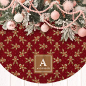 Rode kerstman-monogram kerstmis kerstboom rok