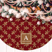 Rode kerstman-monogram kerstmis kerstboom rok