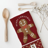 Rode kerstman monogram Prettig kerstfeest Theedoek