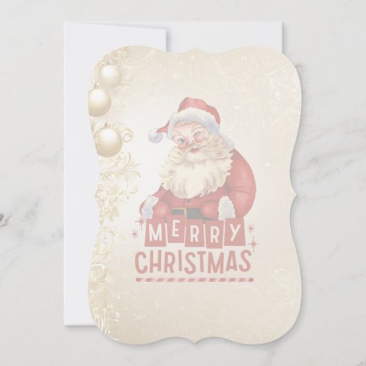 Rode Kerstman op Gouden Kerstmisachtergrond Kaart (Achterkant)