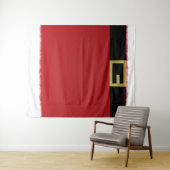 Rode kerstman riem & witte bont kerstvakantie wandkleed (In Situ (horizontaal))