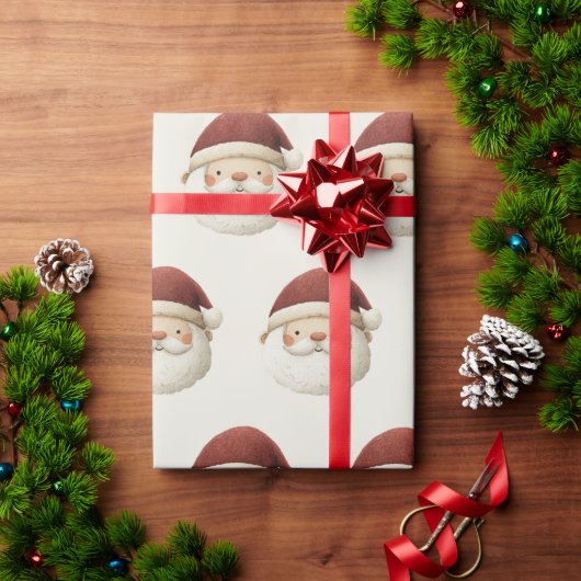 Rode Kerstman Rustieke Kerst Inpakpapier (Feestdagen Geschenken)