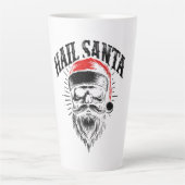 Rode Kerstman Skull Kerstvakantie Latte Mok (Voorkant)