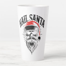 Rode Kerstman Skull Kerstvakantie Latte Mok