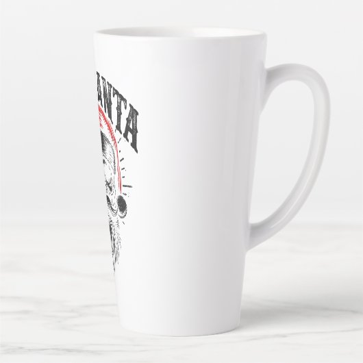 Rode Kerstman Skull Kerstvakantie Latte Mok (Rechts)