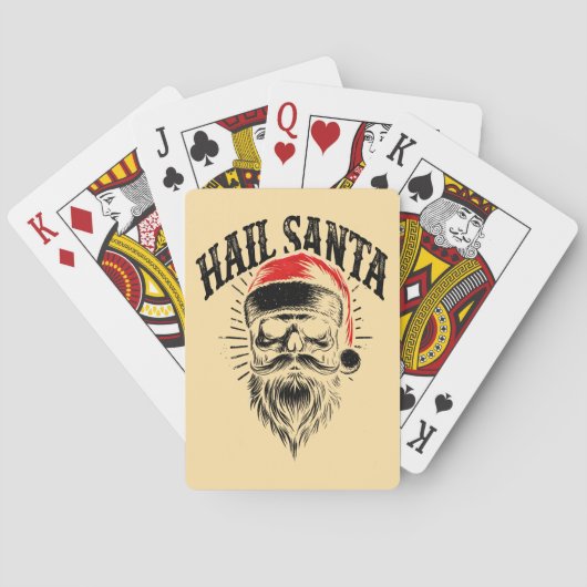 Rode Kerstman Skull Kerstvakantie Pokerkaarten (Achterkant)