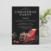 Rode Kerstman Sleigh Kantoor kerstfeest Kaart (Staand voorkant)