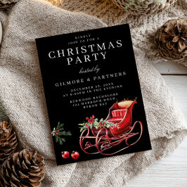 Rode Kerstman Sleigh Kantoor kerstfeest Kaart