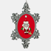 Rode Kerstman Sneeuwvlok Pewter Kerst Ornamenten (Links)