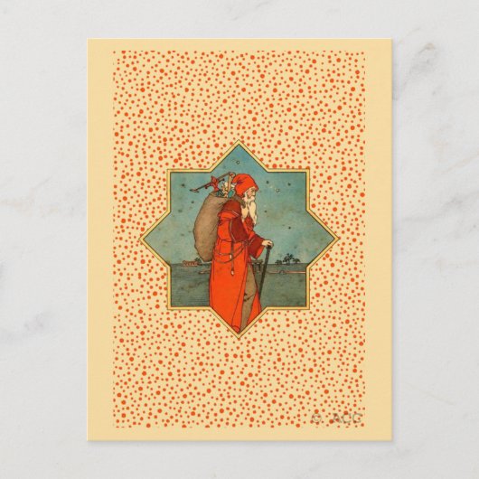  Rode Kerstman St. Nicholas Feestdagenkaart (Voorkant)