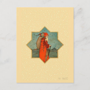 Rode Kerstman St. Nicholas Feestdagenkaart