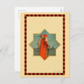  Rode Kerstman St. Nicholas Feestdagenkaart (Voorkant / Achterkant)