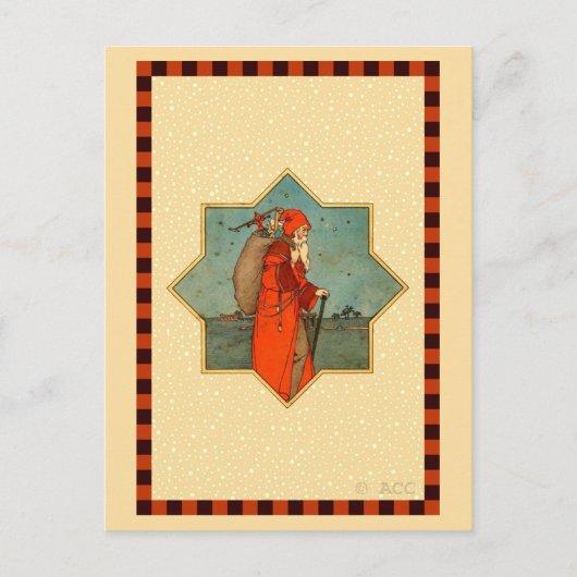  Rode Kerstman St. Nicholas Feestdagenkaart (Voorkant)