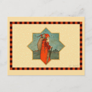  Rode Kerstman St. Nicholas Feestdagenkaart