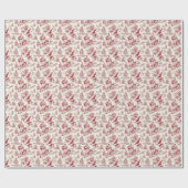 Rode Kerstman Toile Inpakpapier Vintage (Vlak)
