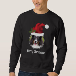 Rode Kerstmanhoed Aangepaste Foto Sjabloon & Tekst Trui