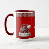 Rode Kerstmanhoed Kerstvakantie Mok (Links)