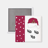 Rode Kerstmanhoed Magneet (Voorkant / Achterkant)