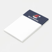 Rode Kerstmanhoed met Kersthulst en aangepaste tek Post-it® Notes (Schuin)