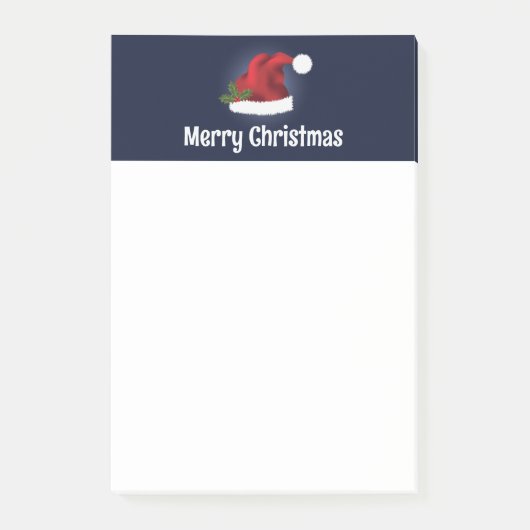 Rode Kerstmanhoed met Kersthulst en aangepaste tek Post-it® Notes (Voorkant)