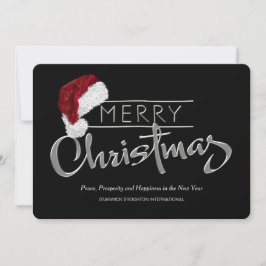 Rode Kerstmanhoed Moderne Zakelijke Kerstkaart