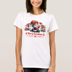 Rode Kerstmannetjes T-shirt