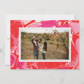 Rode Kerstmarmer Horizontale Kerstkaart (Voorkant)