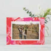 Rode Kerstmarmer Horizontale Kerstkaart (Staand voorkant)