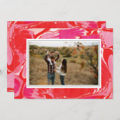 Rode Kerstmarmer Horizontale Kerstkaart Foto Kaart (Voorkant / Achterkant)