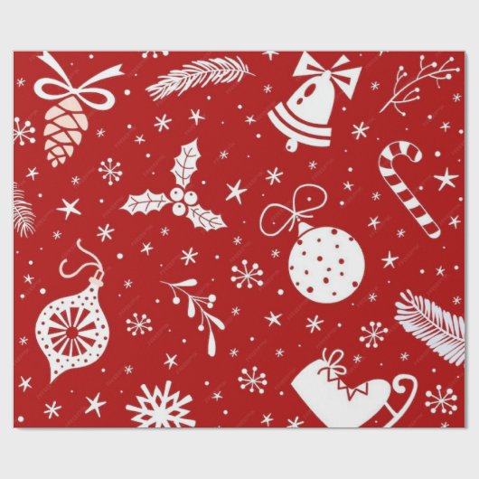 Rode Kerstmis 30 " x45 ' Verpakkend Document Cadeaupapier (Vlak)