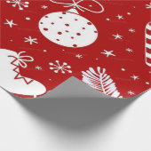 Rode Kerstmis 30"x6"Verpakkend Document Cadeaupapier (Hoek)