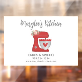 Rode Kerstmis Bakkerij Gebak Chef Business Raamsticker