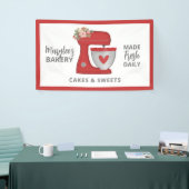 Rode Kerstmis Bakkerij Zakelijk Gebak Chef Banner (Beurs)