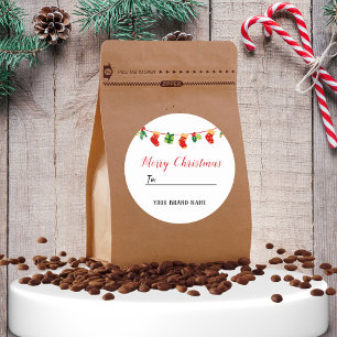 Rode Kerstmis bedrijfssticker Ronde Sticker
