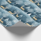 Rode Kerstmis Bloemen Feestelijke Gift Wrap Cadeaupapier (Hoek)