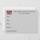 Rode Kerstmis Cactus Housewarming Uitnodiging (Achterkant)