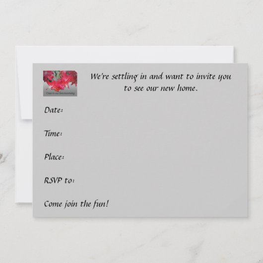 Rode Kerstmis Cactus Housewarming Uitnodiging (Achterkant)