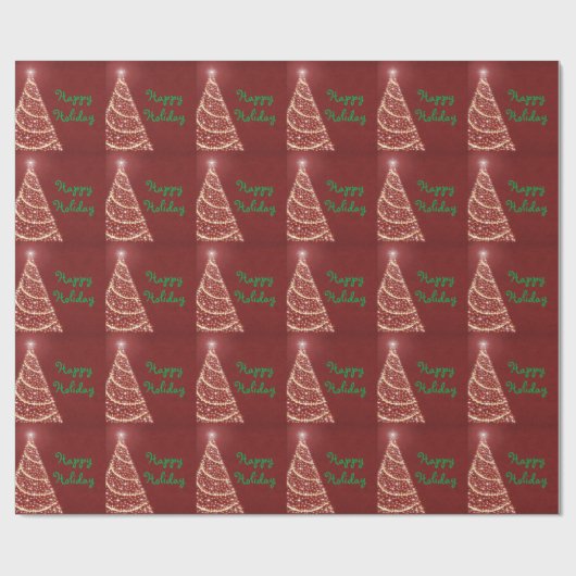 Rode Kerstmis Cadeaupapier (Vlak)