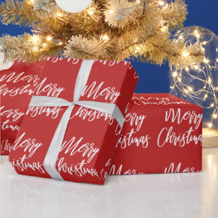 Rode Kerstmis Calligrafie Cadeaupapier