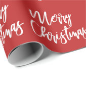 Rode Kerstmis Calligrafie Cadeaupapier (Rol Hoek)