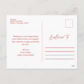 Rode Kerstmis Calligraphy Schrift 3 Foto Feestdagenkaart (Achterkant)