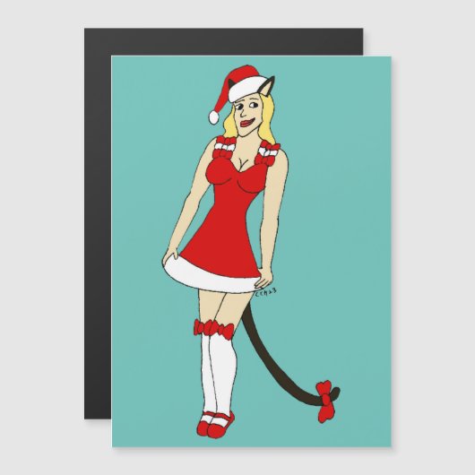 Rode Kerstmis catgirl (Voorkant / Achterkant)