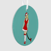 Rode Kerstmis catgirl Ornament (voorkant)
