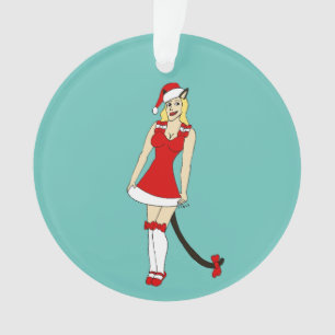 Rode Kerstmis catgirl Ornament