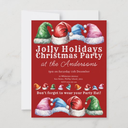 Rode Kerstmis feestdag Kaart (Voorkant)