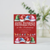 Rode Kerstmis feestdag Kaart (Staand voorkant)