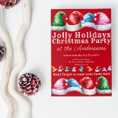 Rode Kerstmis feestdag Uitnodiging Briefkaart