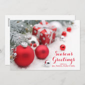 Rode Kerstmis Feestdagenkaart (Voorkant / Achterkant)