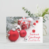 Rode Kerstmis Feestdagenkaart (Staand voorkant)