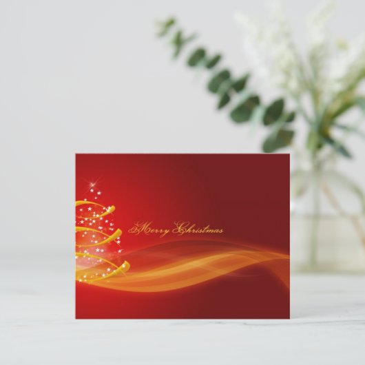 Rode Kerstmis Feestdagenkaart (Staand voorkant)